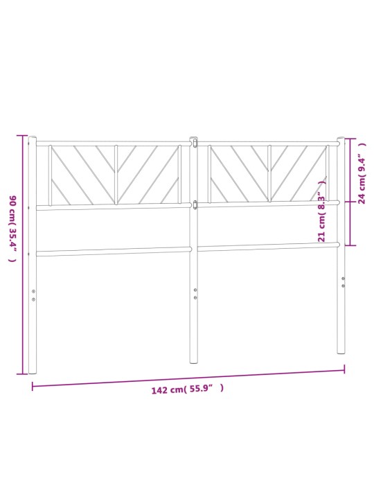 Metallist voodipeats, valge, 135 cm