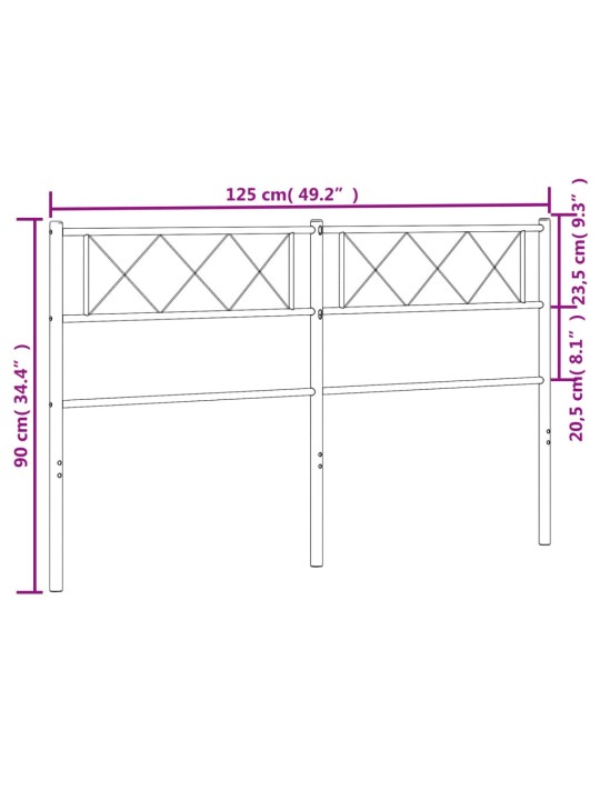 Metallist voodipeats, must, 120 cm