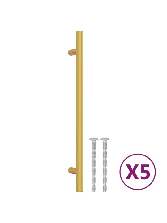 Kapi käepidemed 5 tk, kuldne, 192 mm, roostevaba teras
