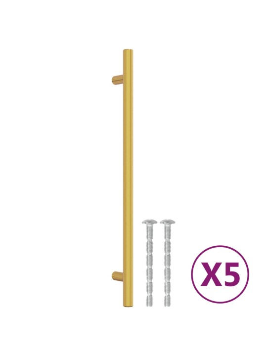 Kapi käepidemed 5 tk, kuldne, 224 mm, roostevaba teras