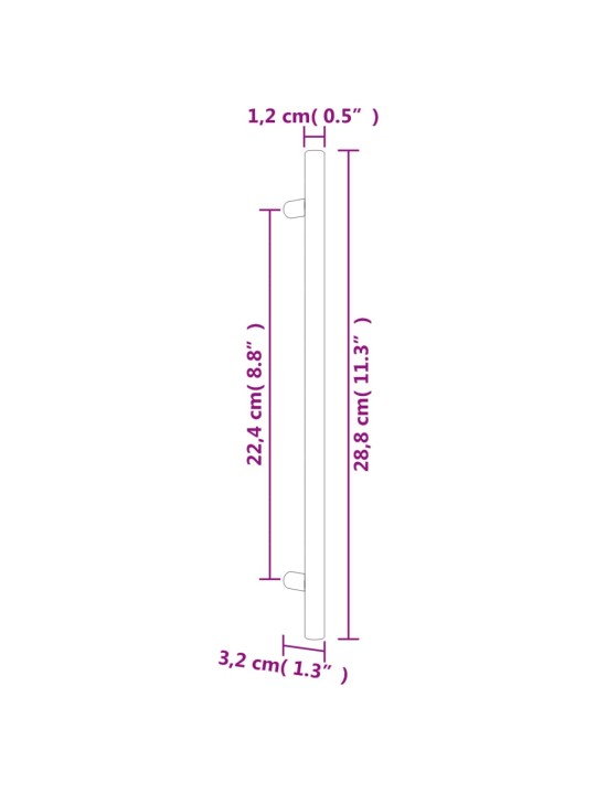 Kapi käepidemed 5 tk, must, 224 mm, roostevaba teras