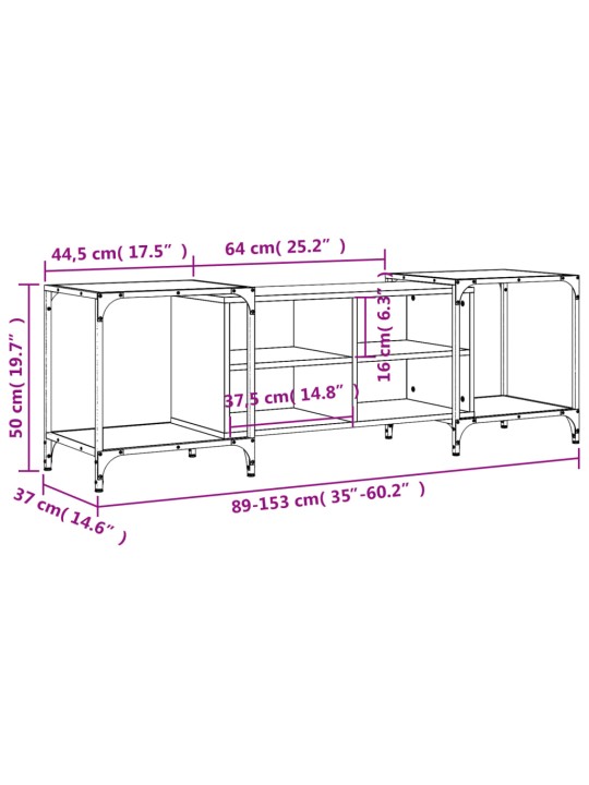 Telerikapp, must, (89-153) x 37 x 50 cm, tehispuit