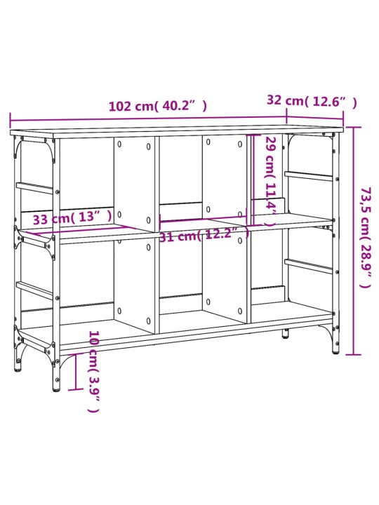 Puhvetkapp, hall sonoma tamm, 102 x 32 x 73,5 cm, tehispuit