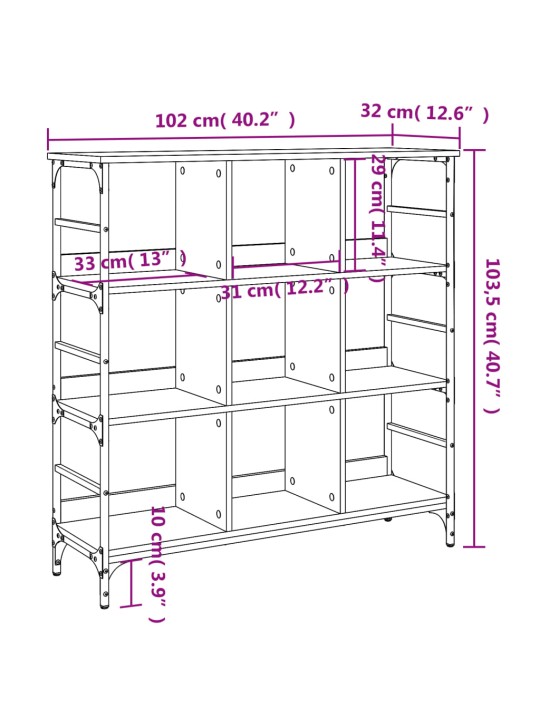 Puhvetkapp, hall sonoma tamm, 102 x 32 x 103,5 cm, tehispuit