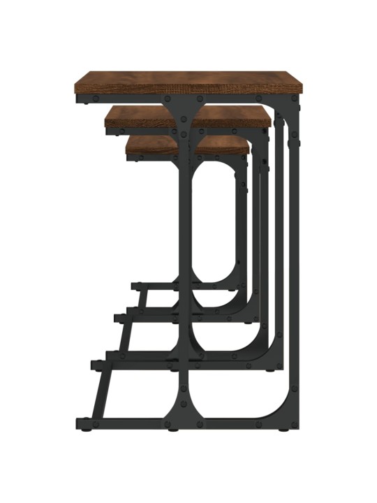 Üksteise alla mahtuvad kohvilauad 3 tk, pruun tamm, tehispuit