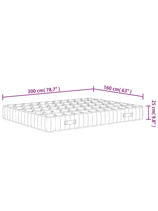 Vedrutaskutega madrats, keskmine kõvadus, 160 x 200 cm