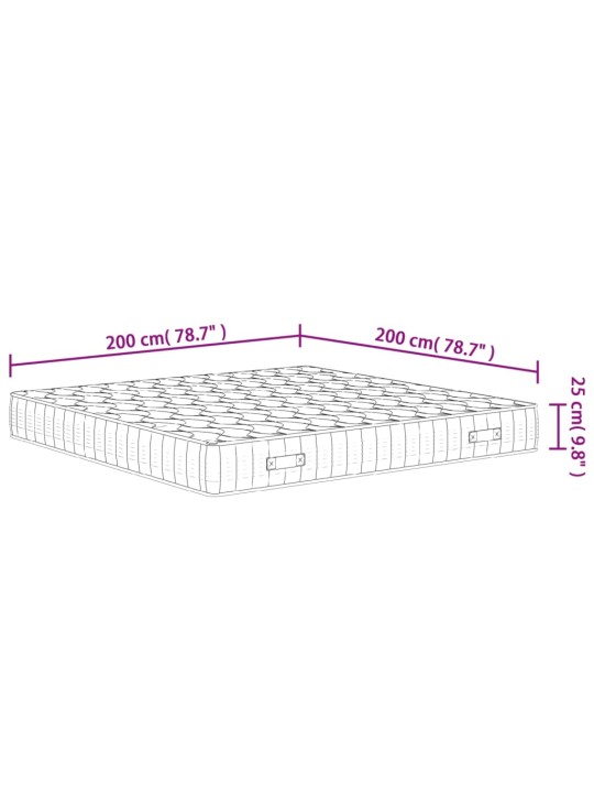 Vedrutaskutega madrats, keskmine kõvadus, 200 x 200 cm