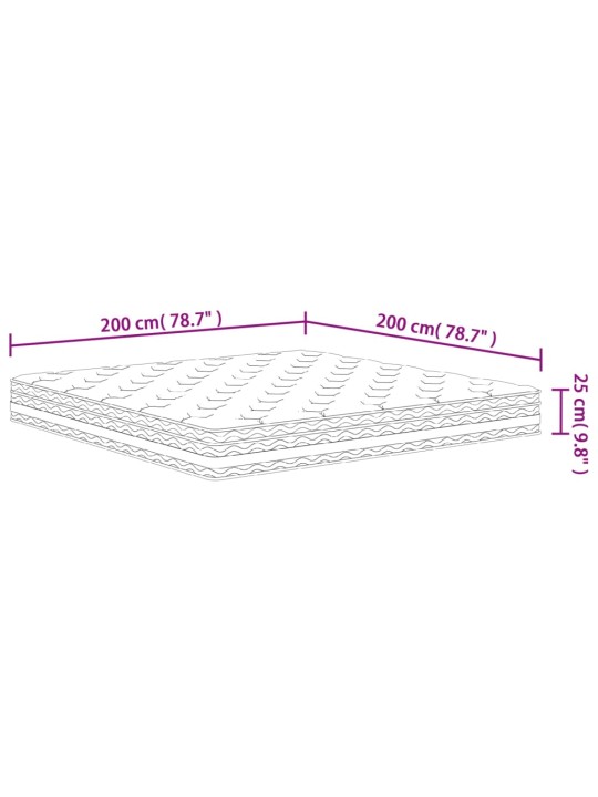 Vedrutaskutega madrats, keskmine, 200 x 200 cm