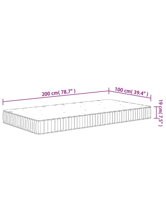 Vedrutaskutega madrats, keskmine, 100 x 200 cm