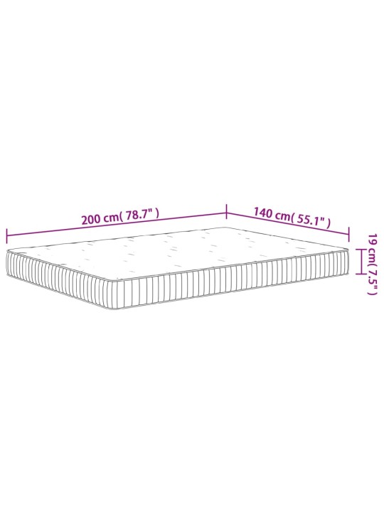 Vedrutaskutega madrats, keskmine, 140 x 200 cm