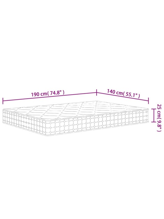 Vedrutaskutega madrats, keskmine kõvadus, 140 x 190 cm