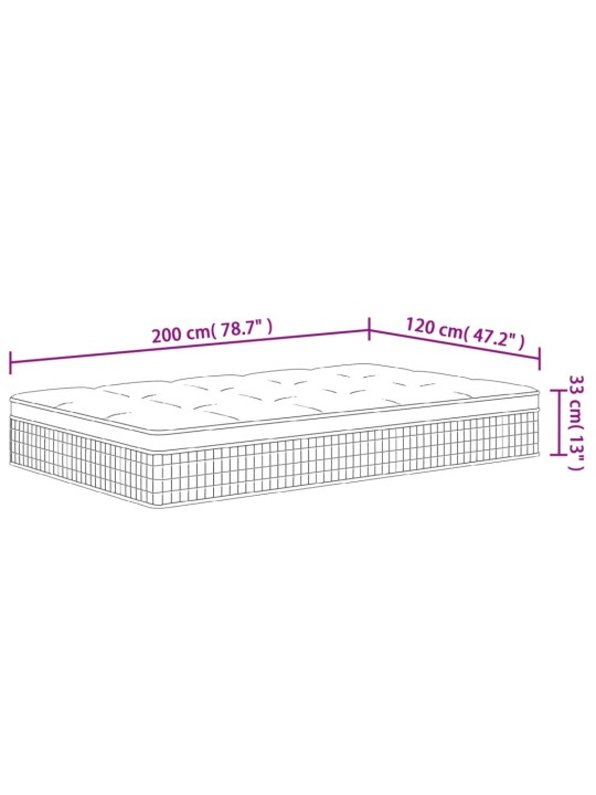 Vedrutaskutega madrats, keskmisest kõvem, 120 x 200 cm
