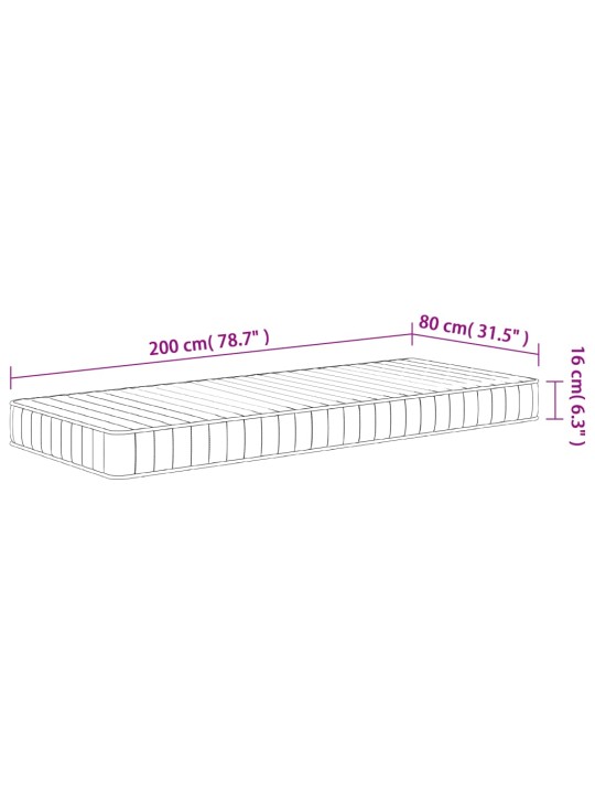 Vahtmadrats, keskmiselt pehme, 80x200 cm