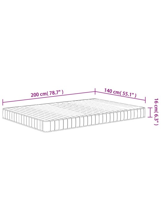 Vahtmadrats, keskmiselt pehme, 140 x 200 cm