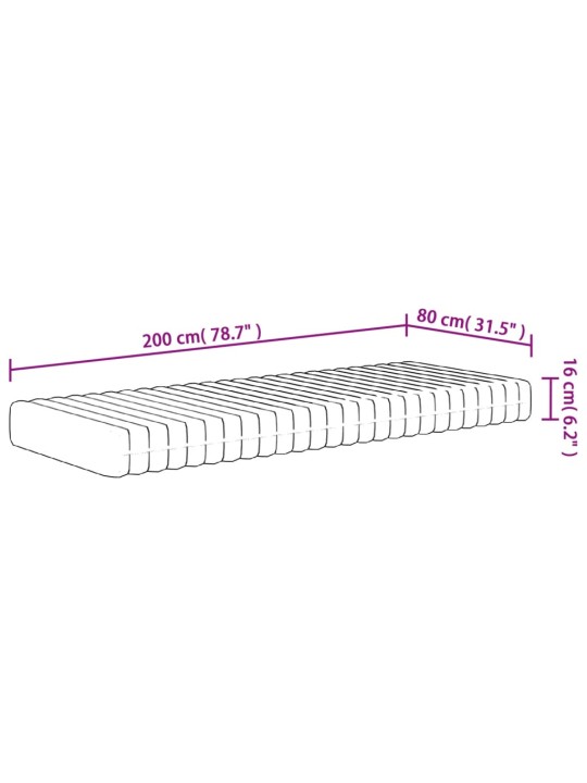 Vahtmadrats, keskmiselt pehme, 80x200 cm