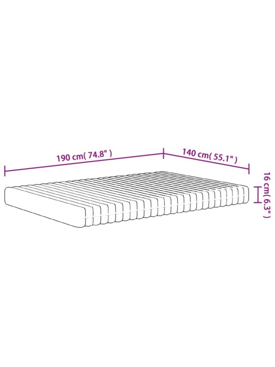 Vahtmadrats, keskmiselt pehme, 140 x 190 cm