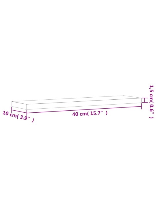 Seinariiulid 4 tk, suitsutatud tamm, 40x10x1,5 cm, tehispuit