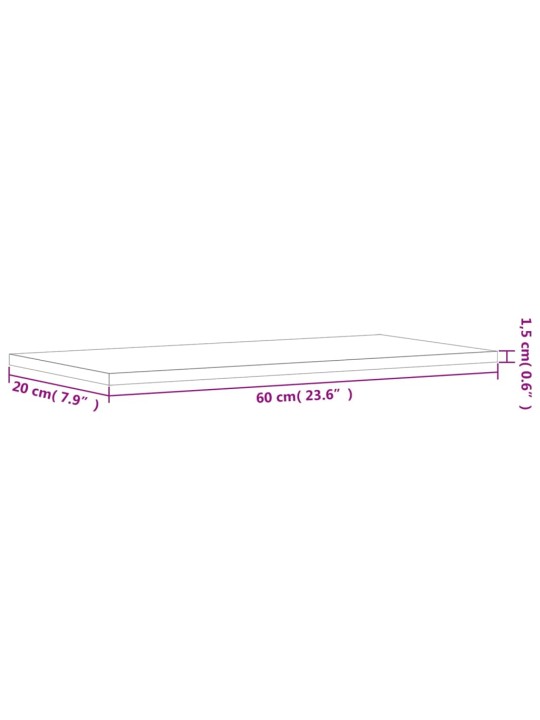 Seinariiulid 4 tk, pruun tamm, 60x20x1,5 cm, tehispuit