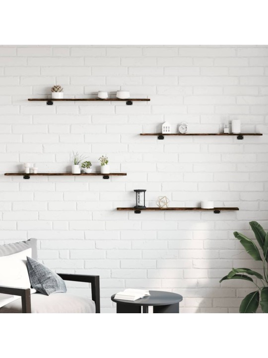 Seinariiulid 4 tk, suitsutatud tamm, 100x10x1,5 cm, tehispuit