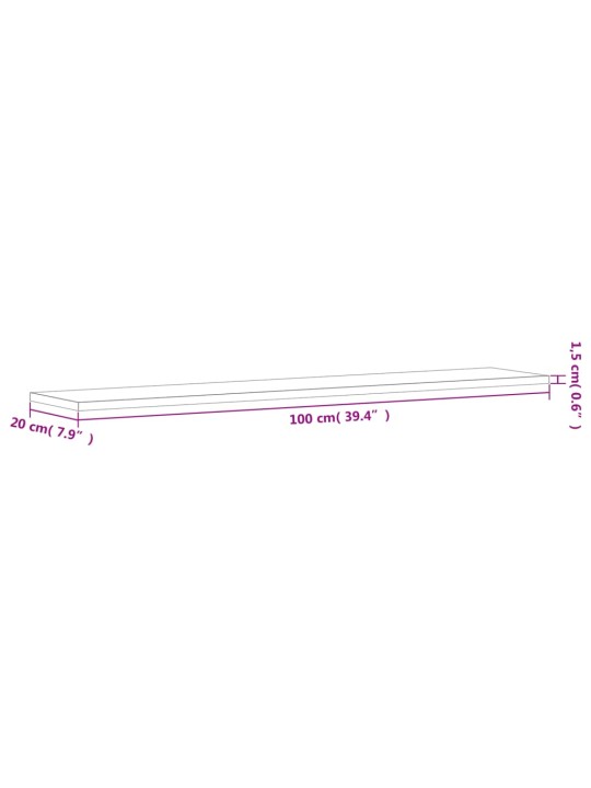 Seinariiulid 4 tk, suitsutatud tamm, 100x20x1,5 cm, tehispuit