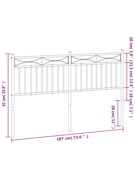 Metallist voodipeats, must, 180 cm