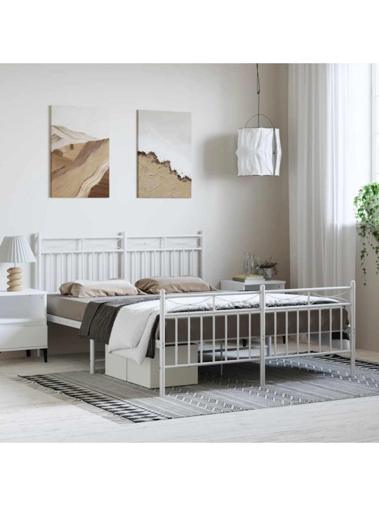 METALLIST VOODIRAAM PEATSI JA JALUTSIGA, VALGE, 150 X 200 CM