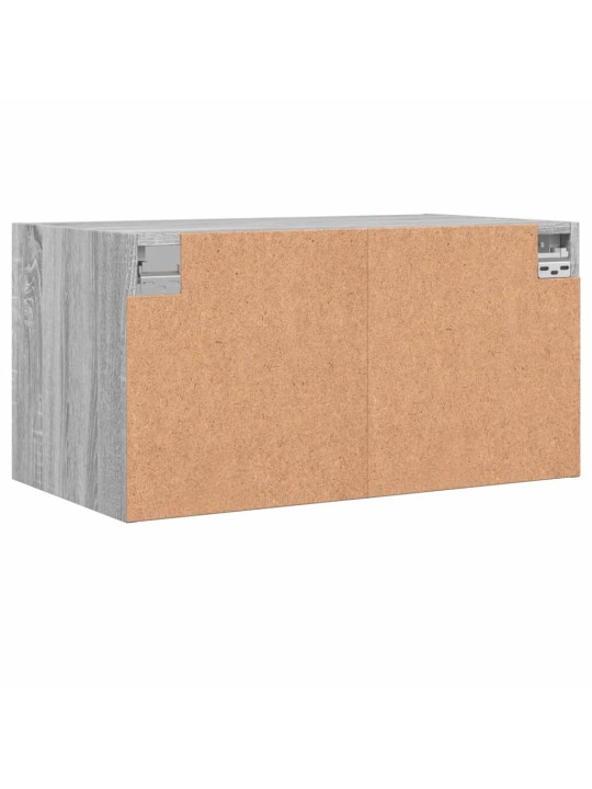 Klaasustega seinakapid 2 tk, hall sonoma tamm, 68,5x37x35 cm