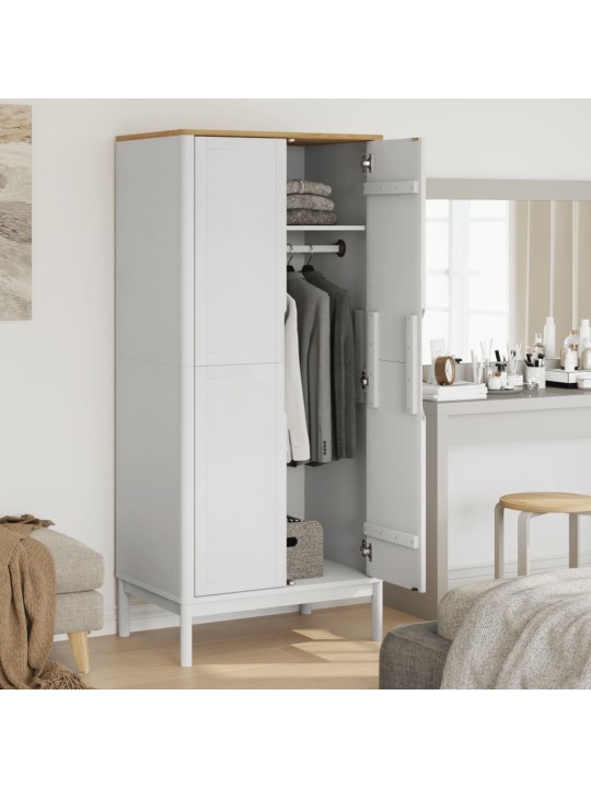 RIIDEKAPP "FLORO", VALGE, 77 X 53 X 171 CM, MÄNNIPUIT
