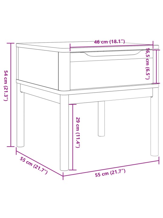 Lambilaud "floro" hall, 55 x 55 x 54 cm, männipuit