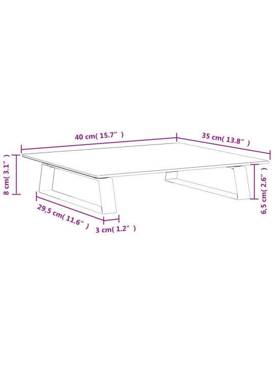 Monitorialus, valge, 40x35x8 cm, karastatud klaas ja metall