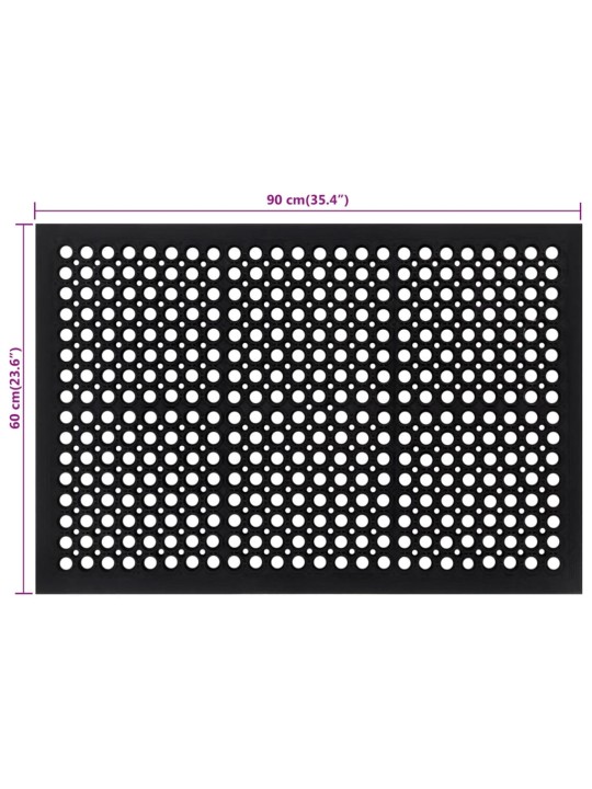 Uksematt, ristkülik, 60x90 cm, kumm