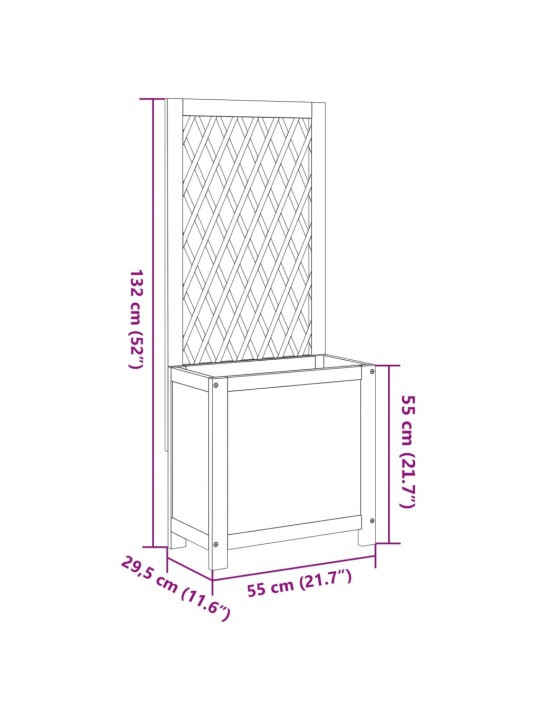 Taimekast võre, 55x29,5x132 cm, akaatsiapuit