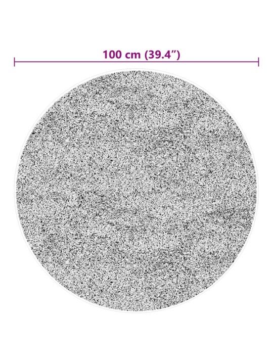 Vaip "huarte", lühikese narmaga, pestav, hall, ø100 cm