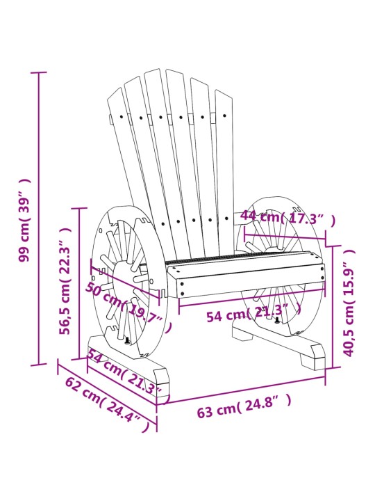 Aia adirondack toolid 4 tk, nulupuit