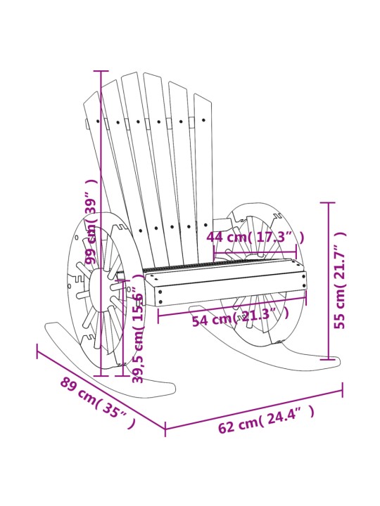Aia adirondack kiiktool 2 tk, nulupuit