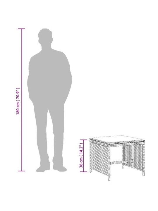 Aiatoolid koos istmepatjadega 4 tk, pruun, polürotang