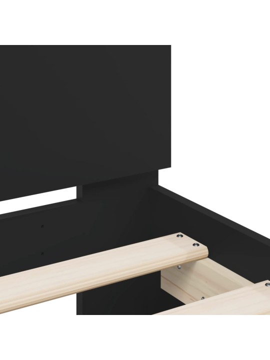 LED-TULEDE JA PEATSIGA VOODIRAAM, MUST, 140 X 190 CM