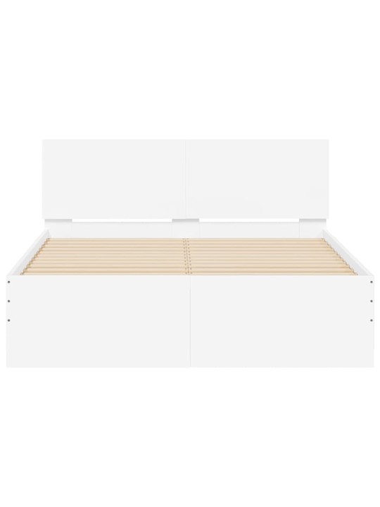 LED-TULEDE JA PEATSIGA VOODIRAAM, VALGE, 120X200 CM