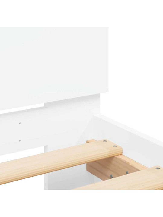LED-TULEDE JA PEATSIGA VOODIRAAM, VALGE, 120X200 CM