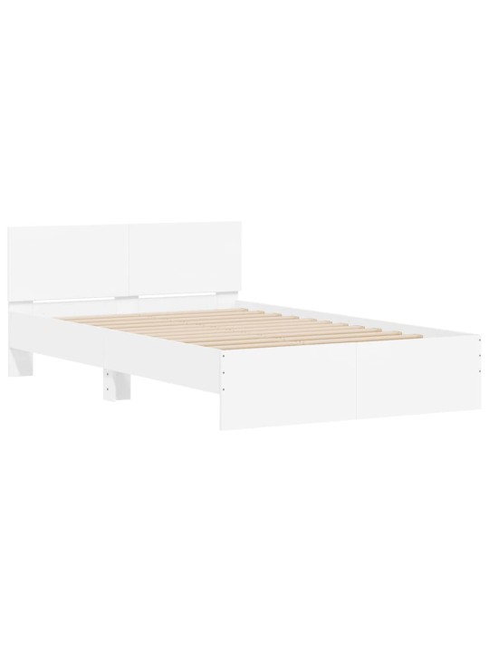 LED-TULEDE JA PEATSIGA VOODIRAAM, VALGE, 140 X 190 CM