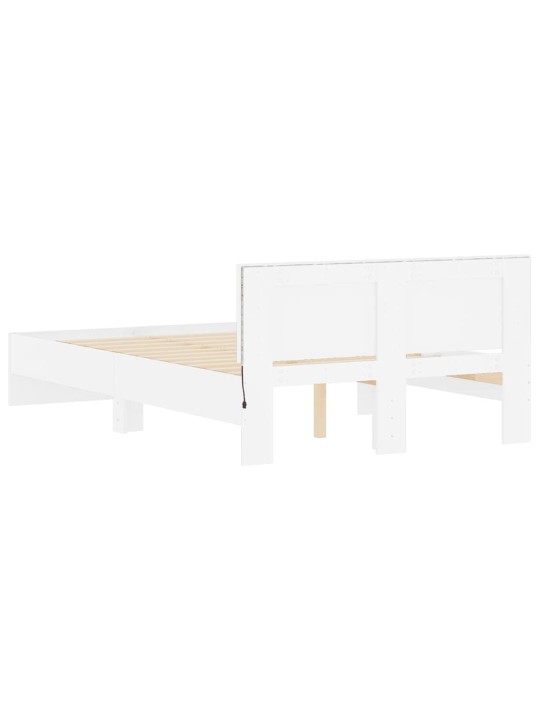 LED-TULEDE JA PEATSIGA VOODIRAAM, VALGE, 140 X 190 CM