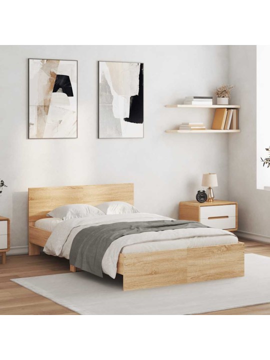 LED-TULEDE JA PEATSIGA VOODIRAAM, SONOMA TAMM, 140 X 190 CM