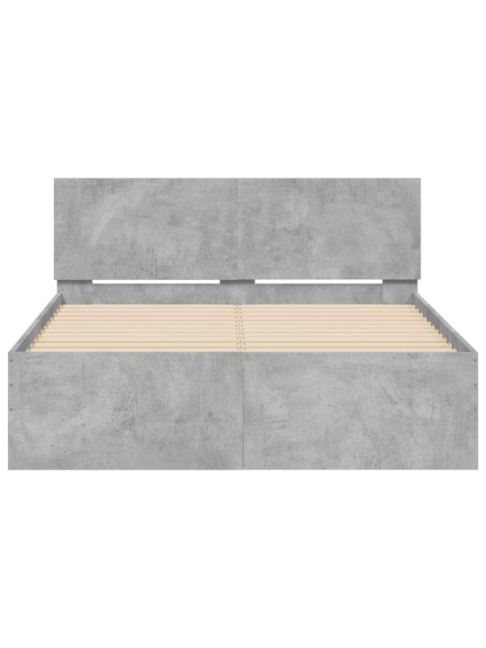 LED-TULEDE JA PEATSIGA VOODIRAAM, BETOONHALL, 140 X 190 CM