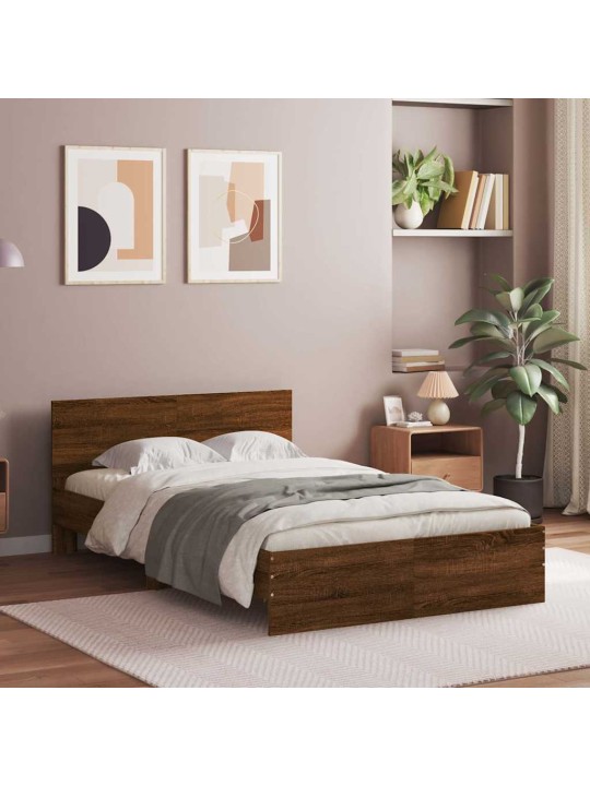 LED-TULEDE JA PEATSIGA VOODIRAAM, PRUUN TAMM, 140 X 190 CM