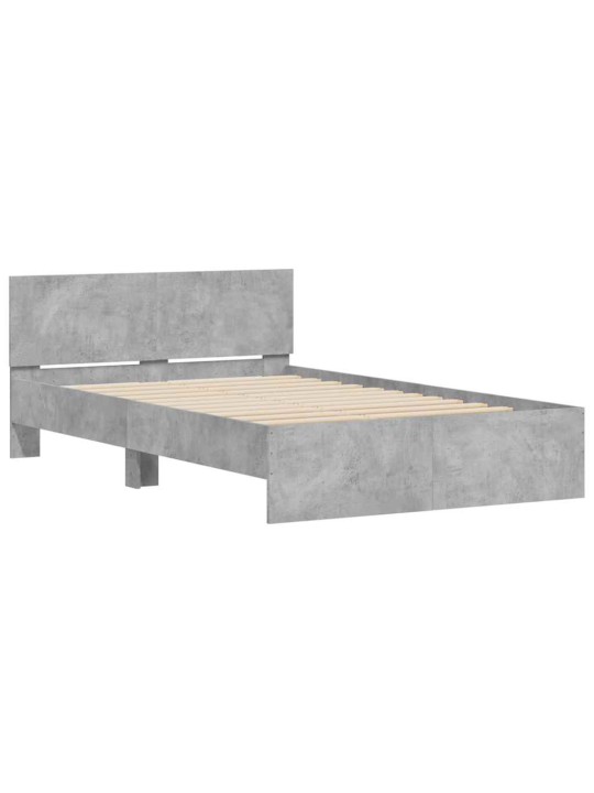 LED-TULEDE JA PEATSIGA VOODIRAAM, BETOONHALL, 135 X 190 CM