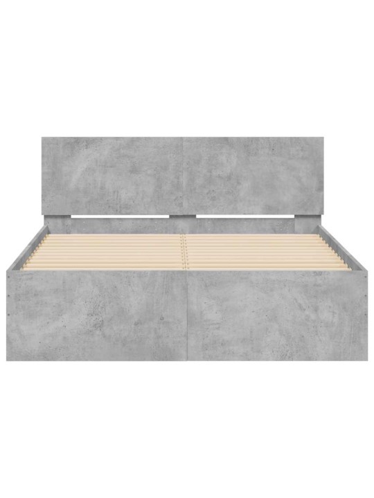 LED-TULEDE JA PEATSIGA VOODIRAAM, BETOONHALL, 135 X 190 CM