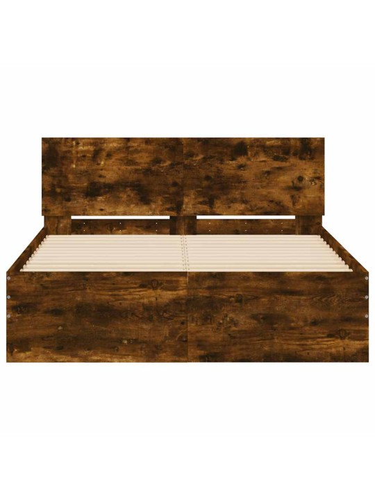 LED-TULEDE JA PEATSIGA VOODIRAAM,SUITSUTATUD TAMM, 135 X 190 CM