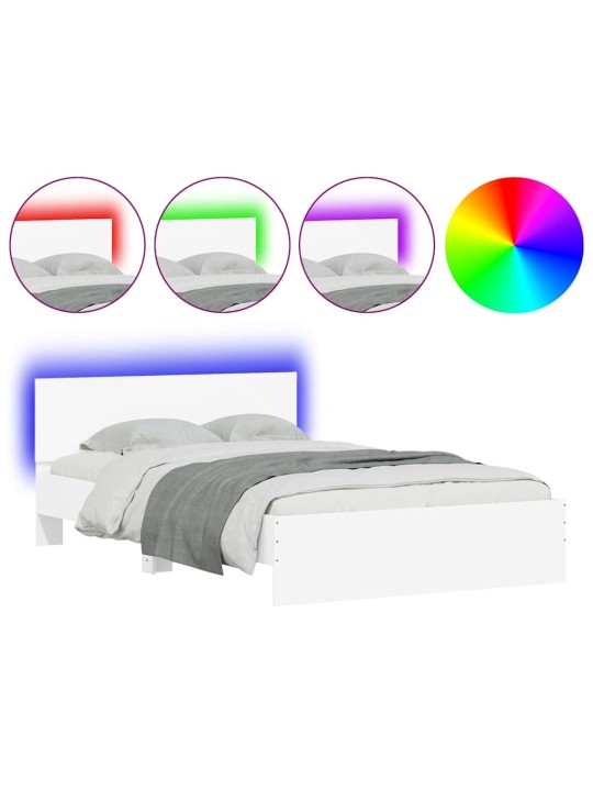 LED-TULEDE JA PEATSIGA VOODIRAAM, VALGE, 120 X 190 CM