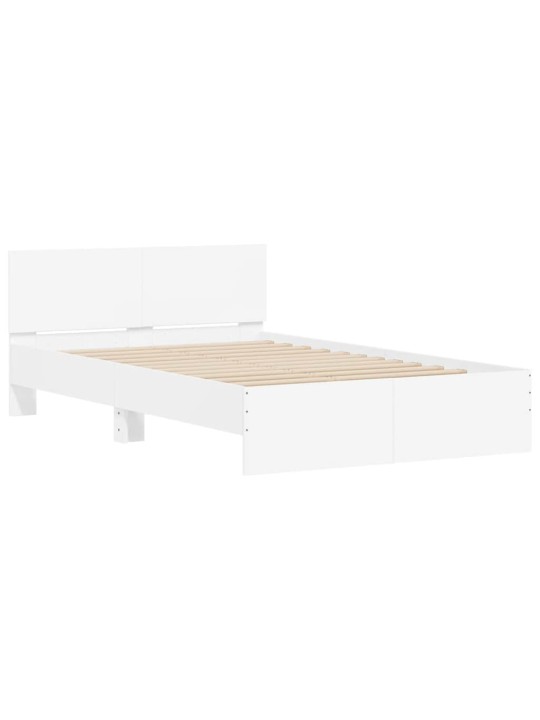 LED-TULEDE JA PEATSIGA VOODIRAAM, VALGE, 120 X 190 CM