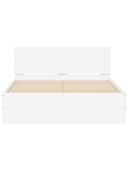 LED-TULEDE JA PEATSIGA VOODIRAAM, VALGE, 120 X 190 CM